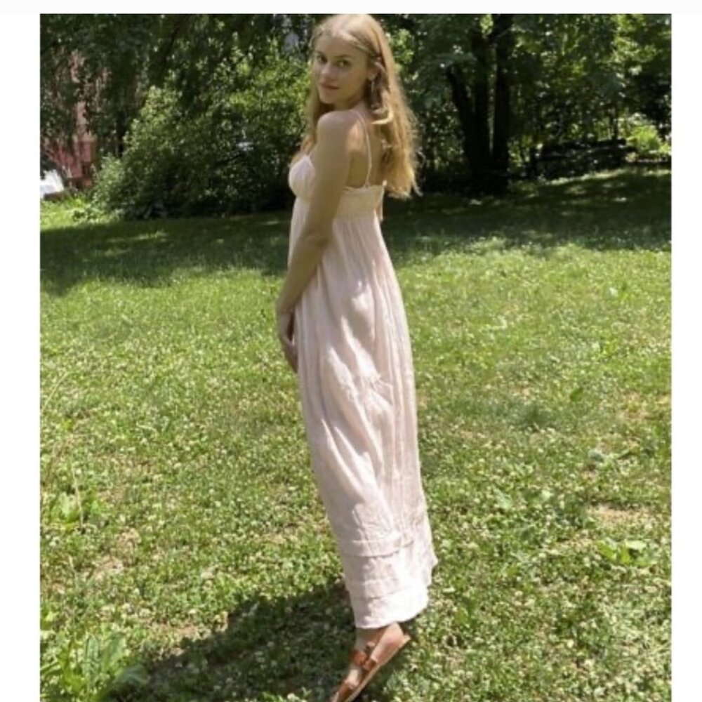 Urban Outfitters Athena pale pink gauze sundress.  Size Large